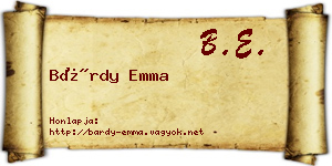 Bárdy Emma névjegykártya